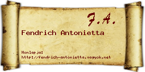 Fendrich Antonietta névjegykártya